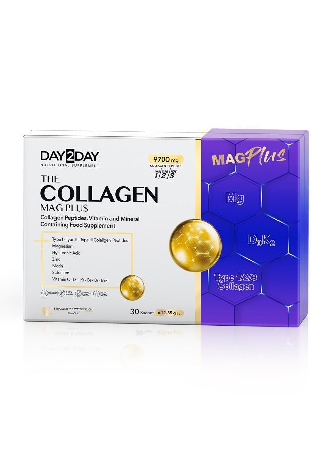 Day 2 Day Day2Day The Collagen Mag Plus (30 Sachets) Dietary Supplement for Skin, Joint, Bone, Muscle & Hair Support - Image 1