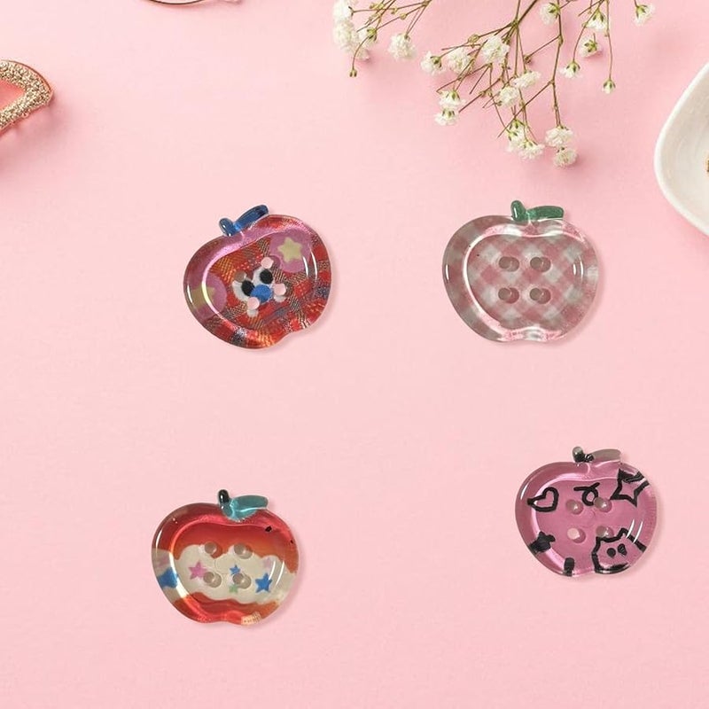 Colorful Fruit Shape Craft Buttons 20MM Acrylic 4 Hole Sewing For Clothes Knitting Decoration - Image 4