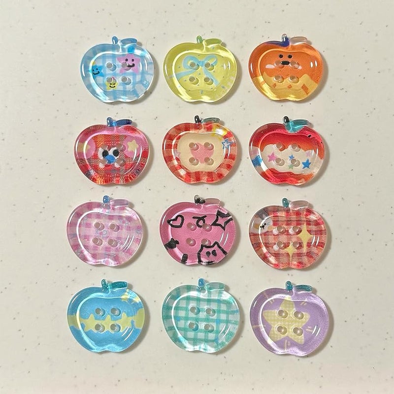 Colorful Fruit Shape Craft Buttons 20MM Acrylic 4 Hole Sewing For Clothes Knitting Decoration - Image 3