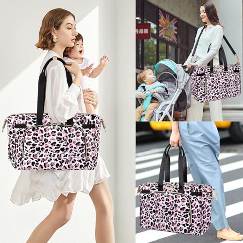 ITIEZY Diaper Bag Tote for Baby 7Pcs Large Mommy Bag with Portable Changing Pad Pacifier Case and Organizer Pouches Multifunctional Hospital Bags for Labor and Delivery Travel Baby Bag for Boy Girl - Image 3