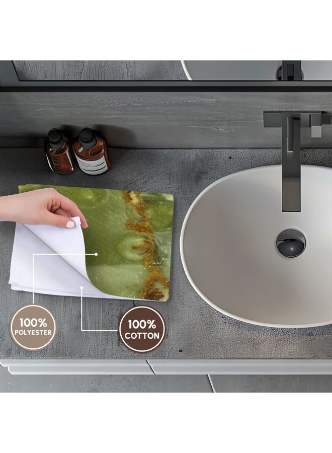 3DROSE 3D Rose Green and Rusty Brown TWL_34867_1 Towel, 15" x 22" - Image 4