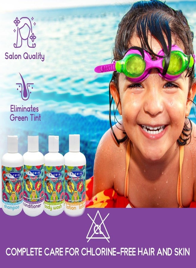 TRISWIM Kids After Swim Value Pack of 4 Travel Mesh Bag + Swim Care Chlorine Removal Body Wash + Swimming Lotion + Swim Shampoo and Conditioner 8.5 fl oz Keep your Little Swimmers Clean and Healthy - Image 4
