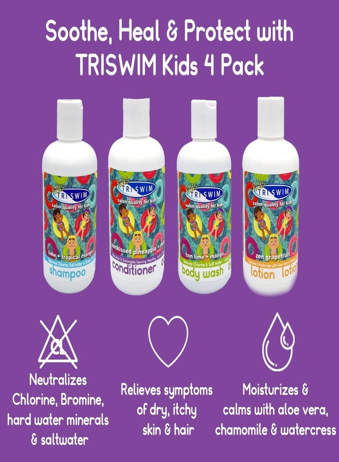TRISWIM Kids After Swim Value Pack of 4 Travel Mesh Bag + Swim Care Chlorine Removal Body Wash + Swimming Lotion + Swim Shampoo and Conditioner 8.5 fl oz Keep your Little Swimmers Clean and Healthy - Image 2