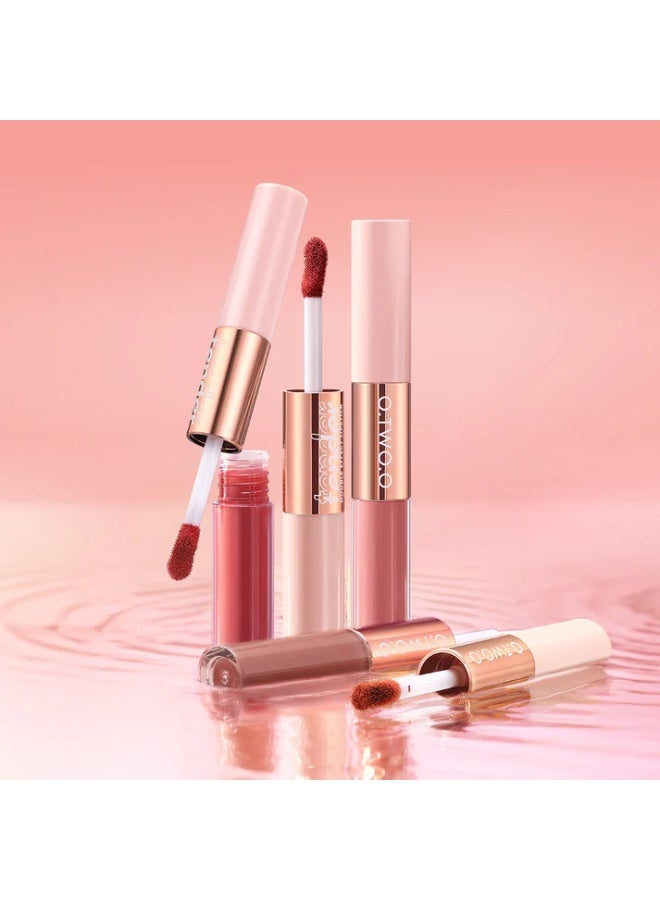 OTWOO O.TWO.O Double Effect Matte & Gloss Lipstick – 2-in-1 Velvet Matte & Glossy Finish (#6, HAPPY) - Image 1