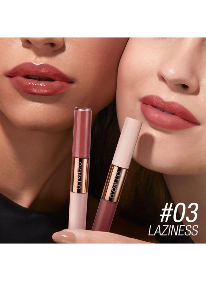 OTWOO O.TWO.O Double Effect Matte & Gloss Lipstick – 2-in-1 Velvet Matte & Glossy Finish (#6, HAPPY) - Image 3