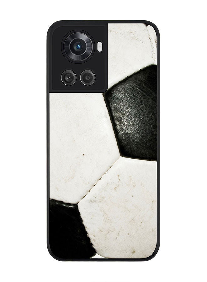 Stylizedd Rugged Black edge case for OnePlus 10R 5G/OnePlus Ace 5G Slim fit Soft Case Flexible Rubber Edges Anti Drop TPU Gel Thin Cover - Football (Soccer Ball) - Image 1