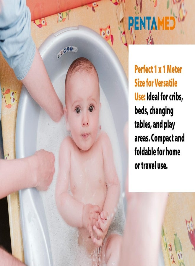 PENTAMED Baby Waterproof Mackintosh Sheet – 100 x 100 cm | Reusable, Soft & Quick Dry Bed/Mattress Protector for Newborns, Toddlers & Kids | Reversible Rubber Sheet for Cribs & Beds (Orange) - Image 4