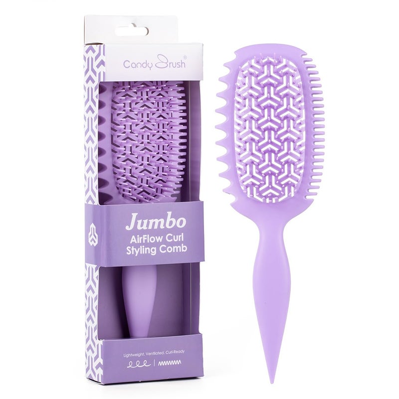 Candy Brush فرشاة كاندي بروس لتحديد تجاعيد الشعر مع فتحات لتسهيل فك التشابك والتشكيل والتصفيف، فرشاة تدفق الهواء مع EdgeLift لجميع أنواع الشعر الرطب أو الجاف للنساء والفتيات، تقلل من الشد والتجاعيد - Image 1