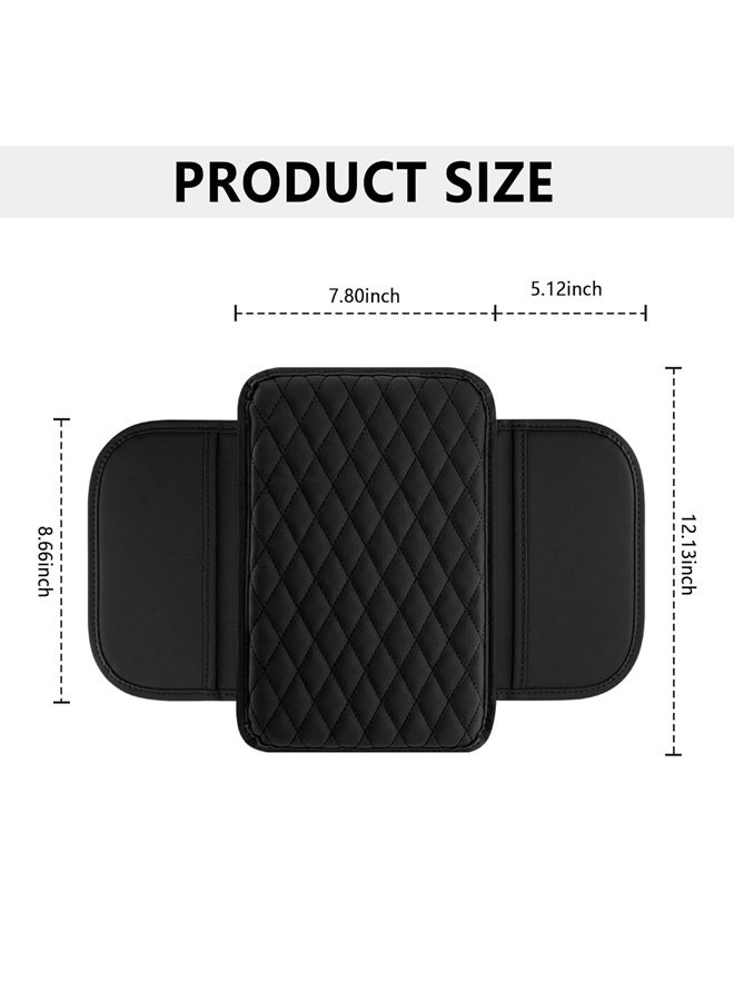Upgraded Car Center Console Cover, 2 Storage Bags -Universal Car Armrest Storage Box Car Interior Accessories for Most Vehicles (Black) - Image 2