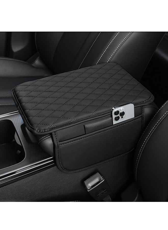 Upgraded Car Center Console Cover, 2 Storage Bags -Universal Car Armrest Storage Box Car Interior Accessories for Most Vehicles (Black) - Image 1