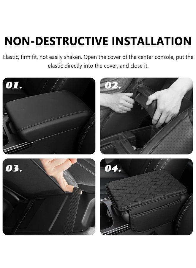 Upgraded Car Center Console Cover, 2 Storage Bags -Universal Car Armrest Storage Box Car Interior Accessories for Most Vehicles (Black) - Image 5