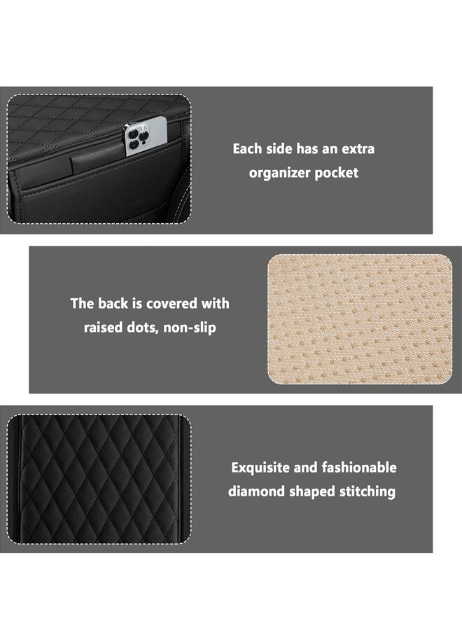 Upgraded Car Center Console Cover, 2 Storage Bags -Universal Car Armrest Storage Box Car Interior Accessories for Most Vehicles (Black) - Image 3