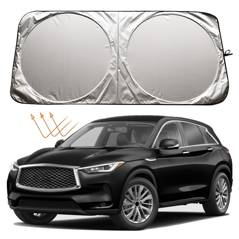 XHRING Windshield Sun Shade for Infiniti QX50 Q50 Q60 Q70 QX55 QX56 QX70 QX30 QX4 Q90L Q Series Accessories, Car Front Window Sunshade Sun Visor Shield for EX FX G M Series Sun Protection - Image 1