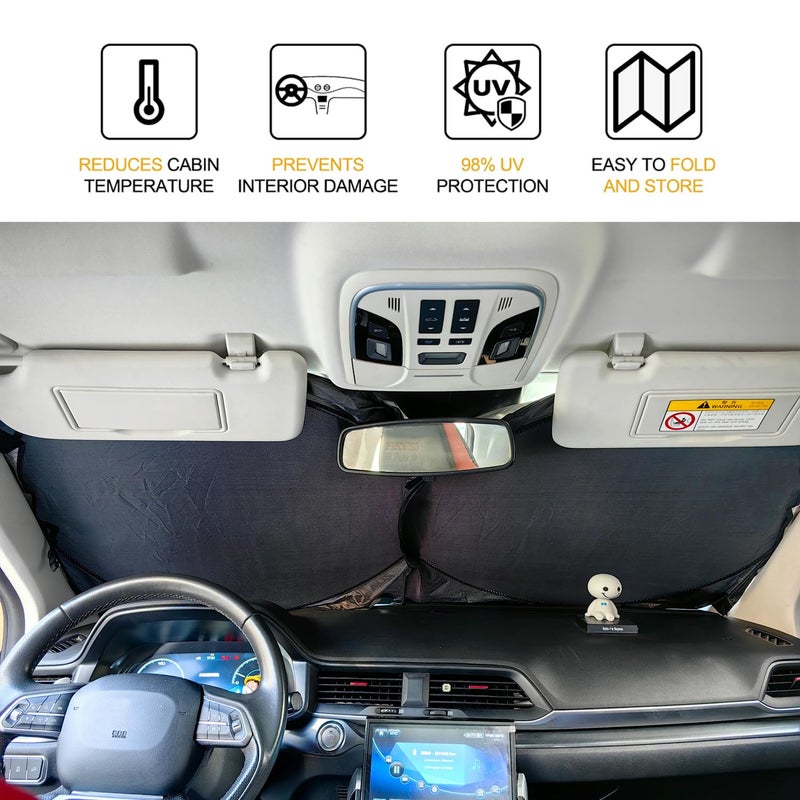 XHRING Windshield Sun Shade for Infiniti QX50 Q50 Q60 Q70 QX55 QX56 QX70 QX30 QX4 Q90L Q Series Accessories, Car Front Window Sunshade Sun Visor Shield for EX FX G M Series Sun Protection - Image 2