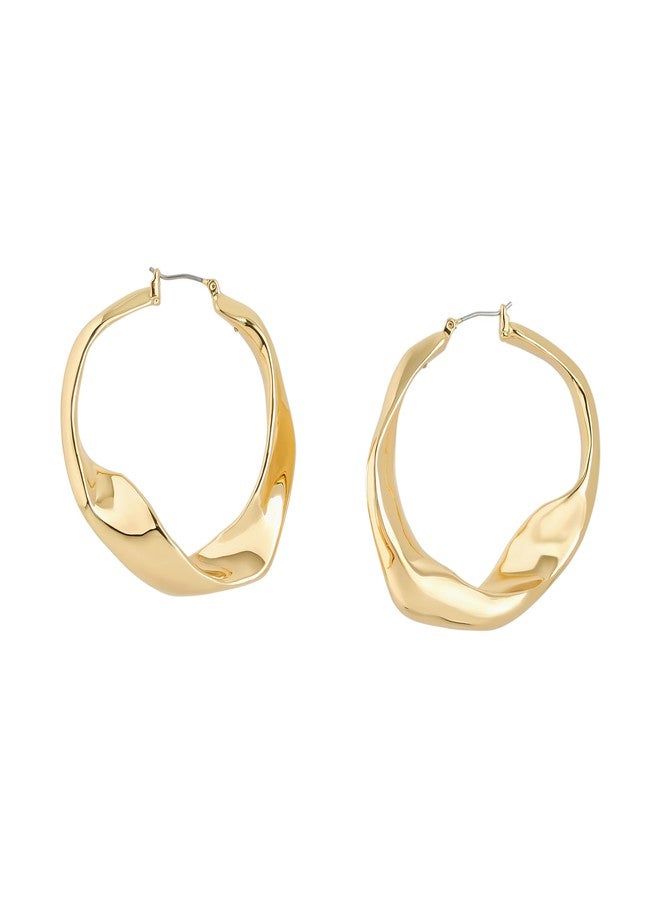 Robert Lee Morris Soho Women's Sculpted Large Hoop Earrings - Image 2