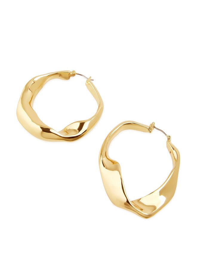 Robert Lee Morris Soho Women's Sculpted Large Hoop Earrings - Image 3