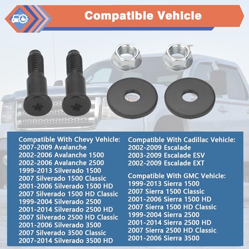 ZONFANT 2 Pcs Tailgate Door Lock Latch Striker Bolt Compatible With Chevy Cadilac GMC Vehicle 1999-2014 Avalanche Silverado, 2002-2009 Escalade, 1999-2014 Sierra Series, Replace#11570162 30283 49538 - Image 3
