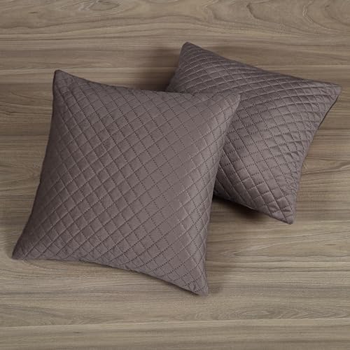 KINGLY Velvet Diwan Cover Set in Mouse Brown - Luxury Quilted Diwan Cover with Cushion and Bolster Covers for Home Décor - Image 2
