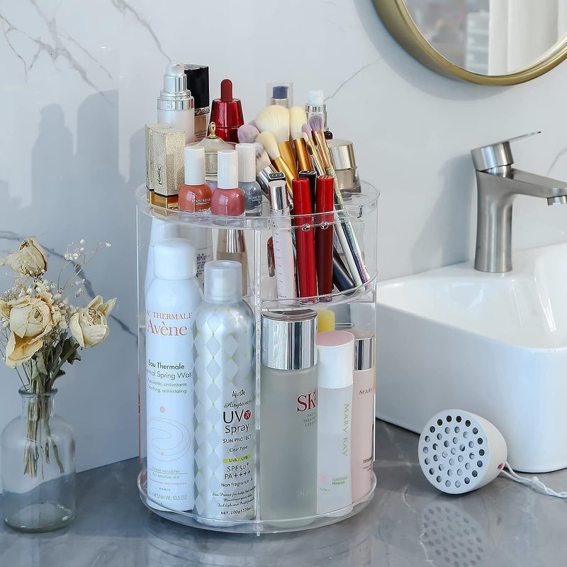 ASPENX® Makeup Organizer, Storage Organizer, Organizer, Spinning Cosmetic Display case,Shelf Organizer, Dressing Table Organizer,Rotating Organizer, Skincare Organiser Vanity Countertop(clear) - Image 4