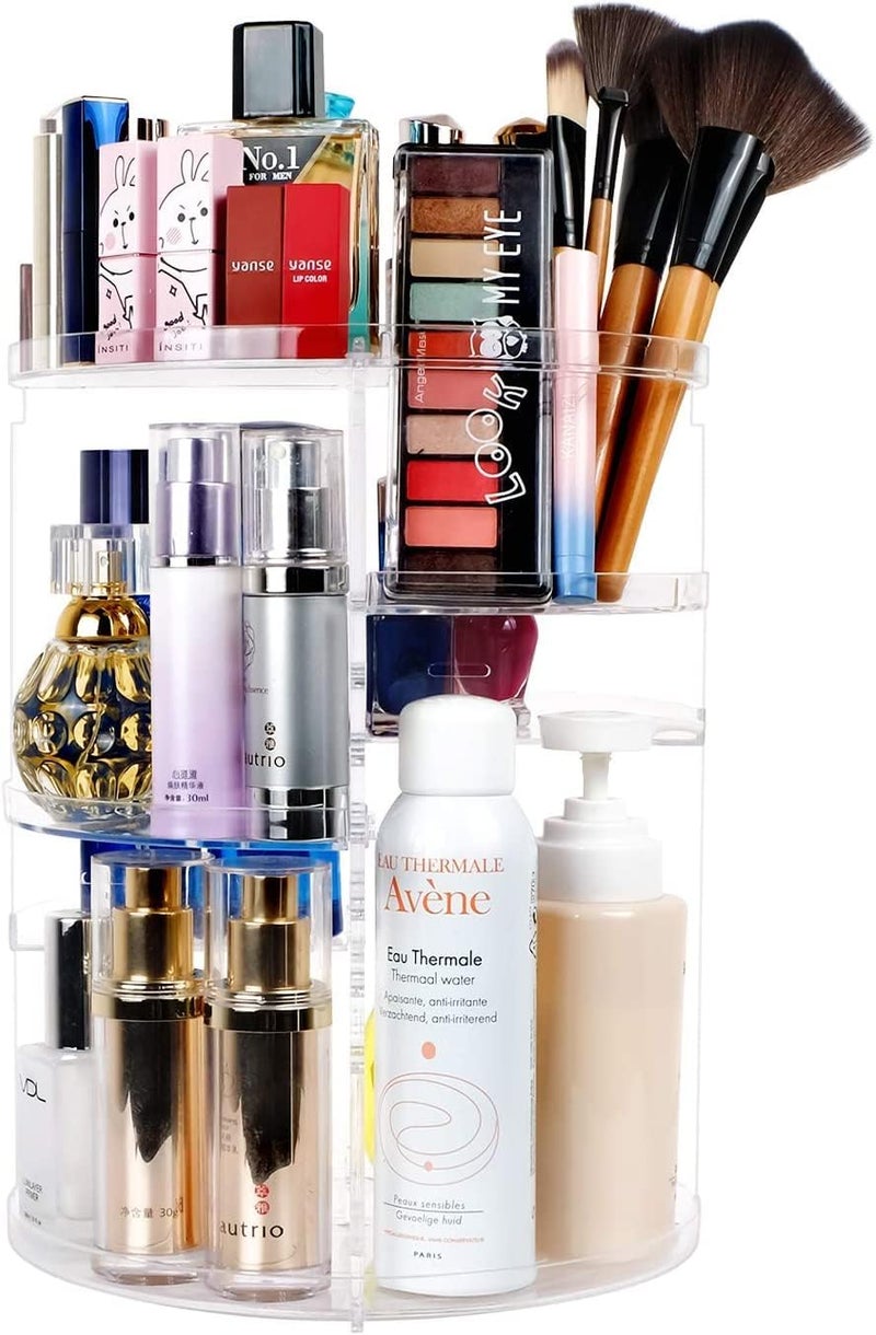 ASPENX® Makeup Organizer, Storage Organizer, Organizer, Spinning Cosmetic Display case,Shelf Organizer, Dressing Table Organizer,Rotating Organizer, Skincare Organiser Vanity Countertop(clear) - Image 1