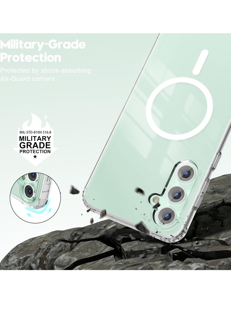 ELTRAZONE Samsung Galaxy S23 FE Clear Magnetic Case – MagSafe Compatible, Slim Transparent Hybrid Silicone & Hard Plastic Cover, Non-Yellowing - Image 2