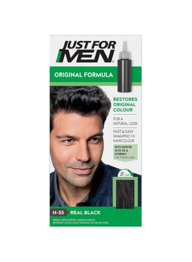 JUST FOR MEN HAIR SHAMP COLOR REAL BLACK H55 - Image 1