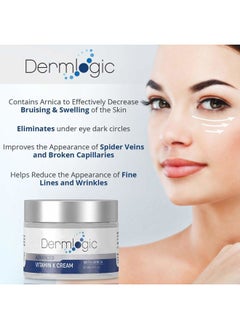 Dermlogic Vitamin K Cream- Moisturizing Bruise Healing Formula. Dark Spot Corrector for Bruising, Spider Veins & Broken Capillaries. Reduces Under Eye Dark Circles, Fine Lines, Puffiness, & Wrinkles with Arnica  - Image 2