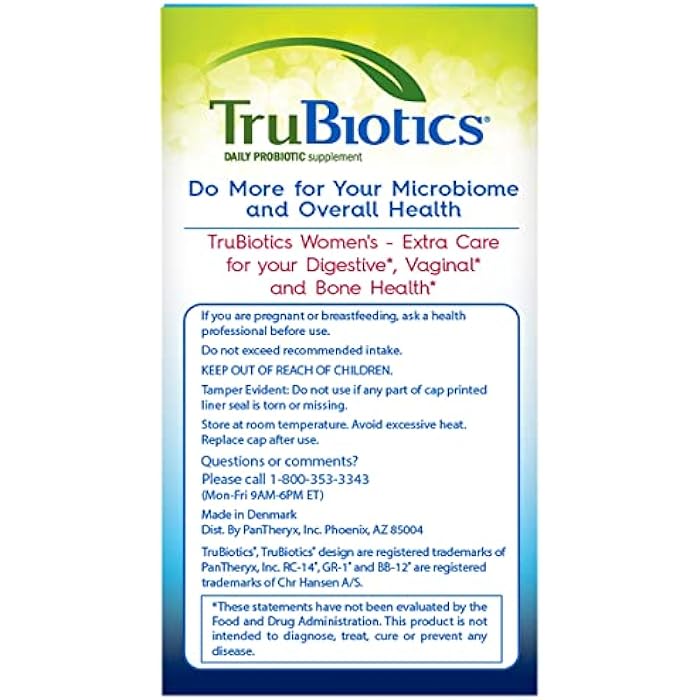 TruBiotics Probiotic for Women Probiotics for Digestive Health, Vaginal & Bone Health, Formulated with Bifidobacteria for Healthy Gut & Balanced pH, Daily Women's Probiotic Supplement, 30 Capsules - Image 3
