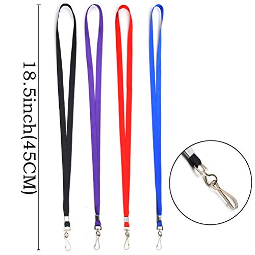 Beebel Blue Lanyard Bulk Lanyards for Id Badges Flat Lanyard with Badge Clip Swivel Hook 50 Pack - Image 2