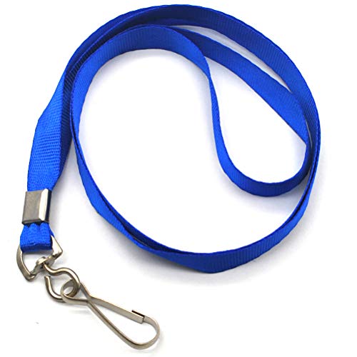 Beebel Blue Lanyard Bulk Lanyards for Id Badges Flat Lanyard with Badge Clip Swivel Hook 50 Pack - Image 3