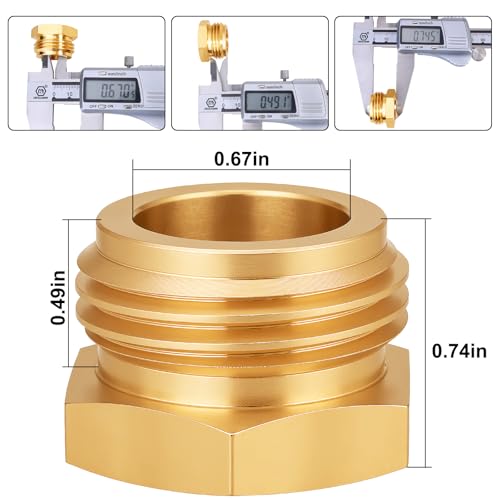 SIGURANTA Garden Hose Adapter Brass 34 GHT Male to 12 NPT Female Reducer LeakProof Connector 34 GHT Male to 12 NPT Female 6Pack - Image 3