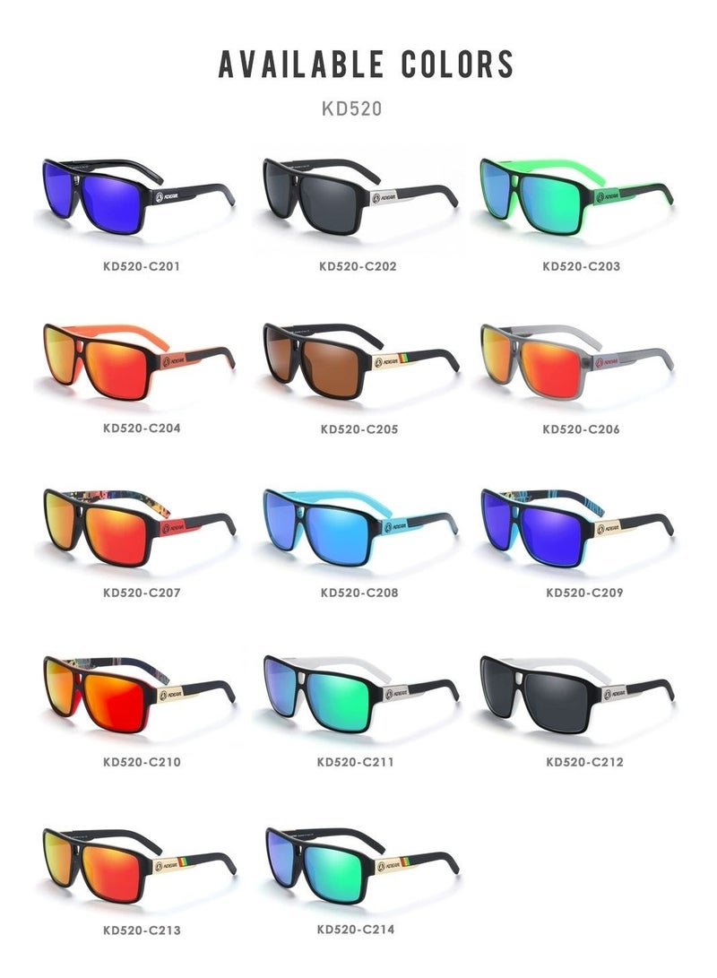 kdeam New square sports polarized sunglasses for Instagram trends, large-frame cycling glasses with dazzling colors from Europe and America, polarized lenses, fashionable sunglasses for both men and women - Image 4