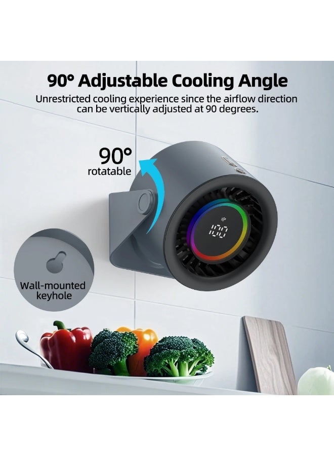 جوجودوك مروحة مكتب GOOJODOQ GFS008 USB قابلة لإعادة الشحن مع 100 مستوى سرعة قابل للتعديل، تشغيل هادئ - Image 4