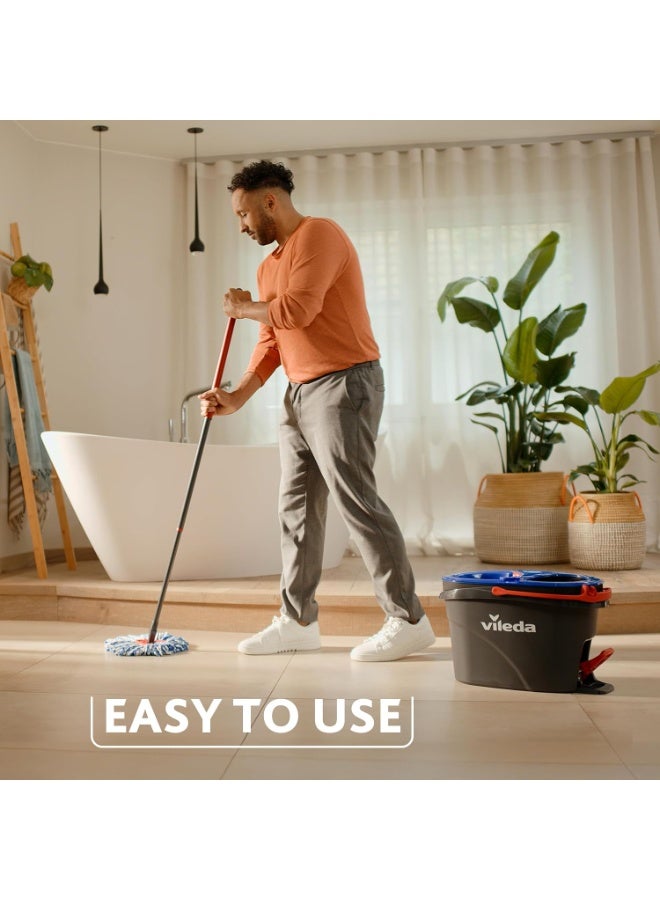 Vileda H2PrO Spin Mop & Bucket System – Dual-Chamber Clean/Dirty Water Separation, Foot Pedal Wringing, Triangle Head for Corners - Image 4