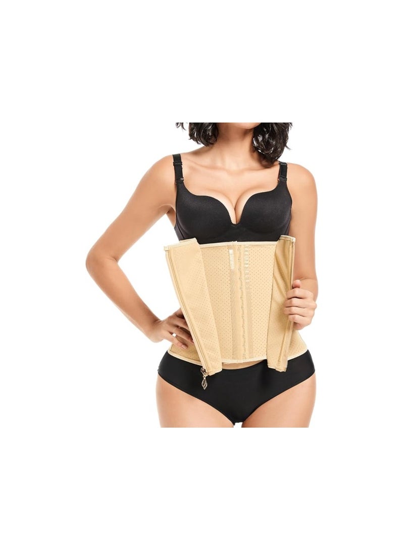 SOLARAE مدرب الخصر من اللاتكس للنساء، تقليل دهون البطن السفلي، مشد الخصر القابل للتنفس، مشد الخصر مع خطاف سحاب، شكل الجسم النحيف لتحسين التمارين وتدريب الخصر - Image 1