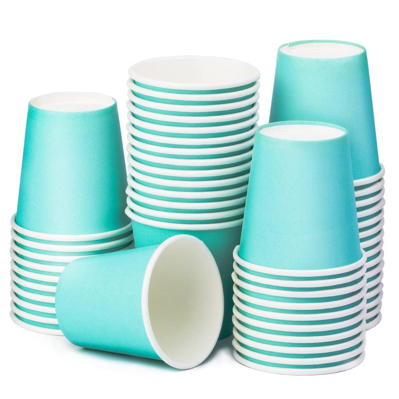 Huaiid Huaiid 50 Packs 3 oz Paper Cups Bathroom Paper Cups Mouthroom Cups Espresso Cups Small Blue Paper Cups for Snack Bathroom Espresso Perfect for Home Condos Rvs Campers