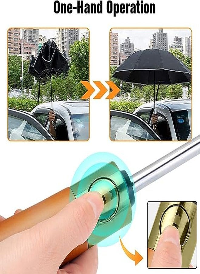 MIXEN Compact Travel UV Sun Umbrella Windproof Small Umbrella for Rain,45Inch Folding Mini UPF Umbrella Automatic Open and Close,Wood Handle Portable Umbrella for Men/Women/Backpack-Black - Image 4