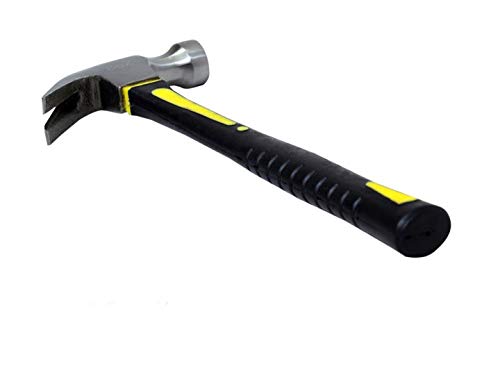Jon Bhandari Tools 12 oz Claw Hammer with Fiberglass Handle – Heavy Duty Nail Puller & Framing Hammer for Carpentry, Woodworking, DIY & Construction – Shock Absorbing TPR Grip, Hardened Steel Head - Image 3