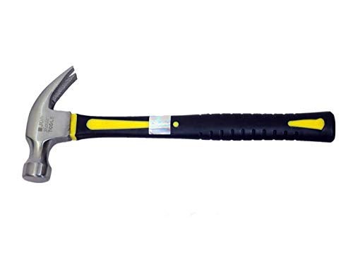 Jon Bhandari Tools 12 oz Claw Hammer with Fiberglass Handle – Heavy Duty Nail Puller & Framing Hammer for Carpentry, Woodworking, DIY & Construction – Shock Absorbing TPR Grip, Hardened Steel Head - Image 2