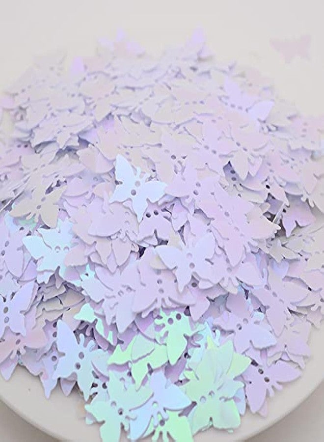 E-ASUM 800 Pieces White Color Butterfly Party Glitter PVC Confetti for Engagement Wedding Bridal Shower Birthday Valentines Party Decorations - Image 1