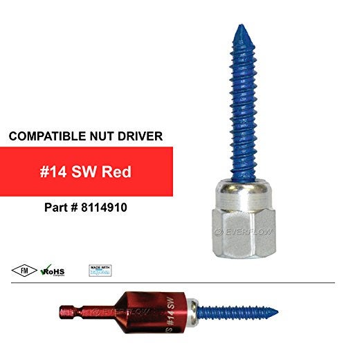 Everflow 8060925-25 1/2" Screw Vertically Threaded Rod Anchor Designed for Concrete Structure, Steel, Zinc Finish, 5/16 x 1-3/4" Screw Length (25 Pack) - Image 3