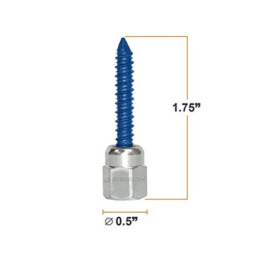 Everflow 8060925-25 1/2" Screw Vertically Threaded Rod Anchor Designed for Concrete Structure, Steel, Zinc Finish, 5/16 x 1-3/4" Screw Length (25 Pack) - Image 2