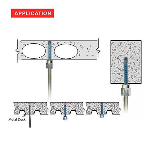 Everflow 8060925-25 1/2" Screw Vertically Threaded Rod Anchor Designed for Concrete Structure, Steel, Zinc Finish, 5/16 x 1-3/4" Screw Length (25 Pack) - Image 4
