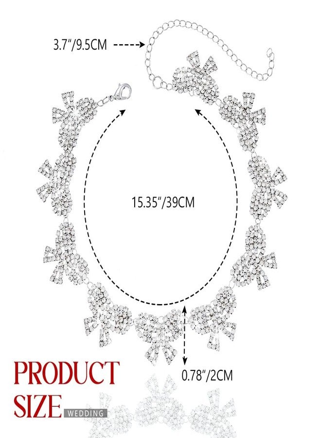 Zoestar Sparkly Rhinestone Butterfly Necklace Glitter Silver Crystal Necklaces Prom Jewelry for Women - Image 4