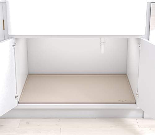 BASIN - Heavy Duty Under Sink Mat - Original Silicone Under Sink Mats - Under Sink Tray - Cover Kitchen Cabinet Liner Taupe 34.25x22 - Image 3