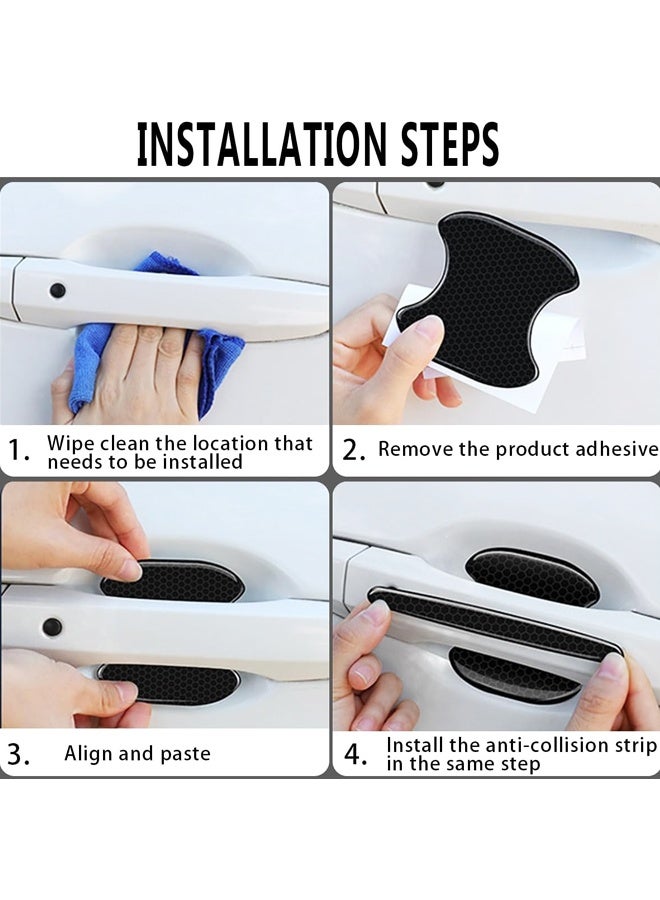 8Pcs Car Door Cup Protector, Car Door Handle Bowl Sticker for Non-Marking Auto Door Handle Protective Film（Black） - Image 5