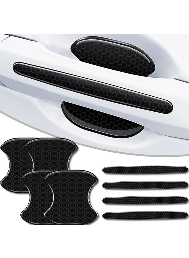 8Pcs Car Door Cup Protector, Car Door Handle Bowl Sticker for Non-Marking Auto Door Handle Protective Film（Black） - Image 1