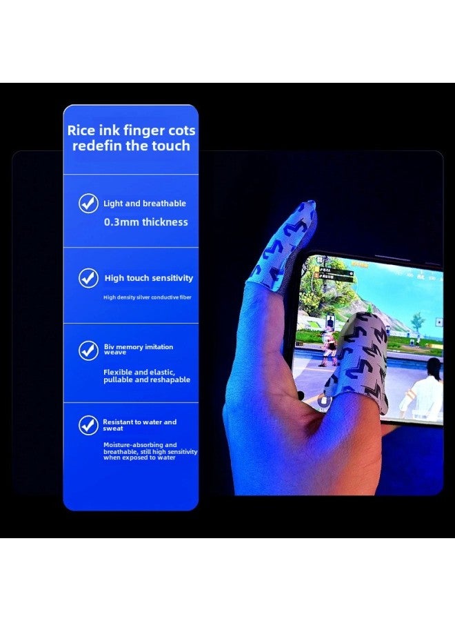 FS02 Rice Ink Superconducting Silver Cloth Sweat-proof Non-slip Chicken Artifact Game E-sports Occupation-Product Color:Fs02 Silver Cloth Finger Cot  - Image 3