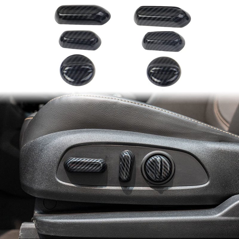 Carbon Fiber Seat Adjustment Button Cover Trim for 20192021 Chevy SilveradoGMC Sierra 1500 2500 3500 HD