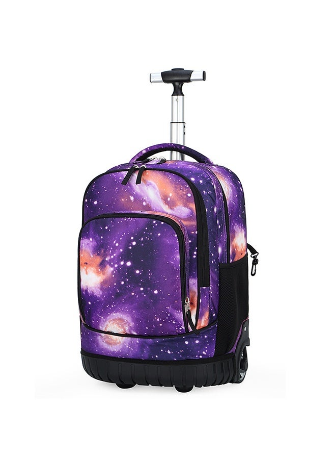 JCB CHIC حقائب ظهر للأطفال حقائب سفر للأطفال حقائب بعجلات حقائب مدرسية للأطفال بطبعة السماء المرصعة بالنجوم حقيبة كتب متينة، حقيبة سفر للجنسين حقائب يد خفيفة الوزن - Image 1